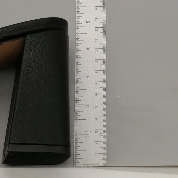 XOXO Womens Sandal Razia Black Slide Clear Studded Strap Chunky High Heel 11 - Picture 7 of 9